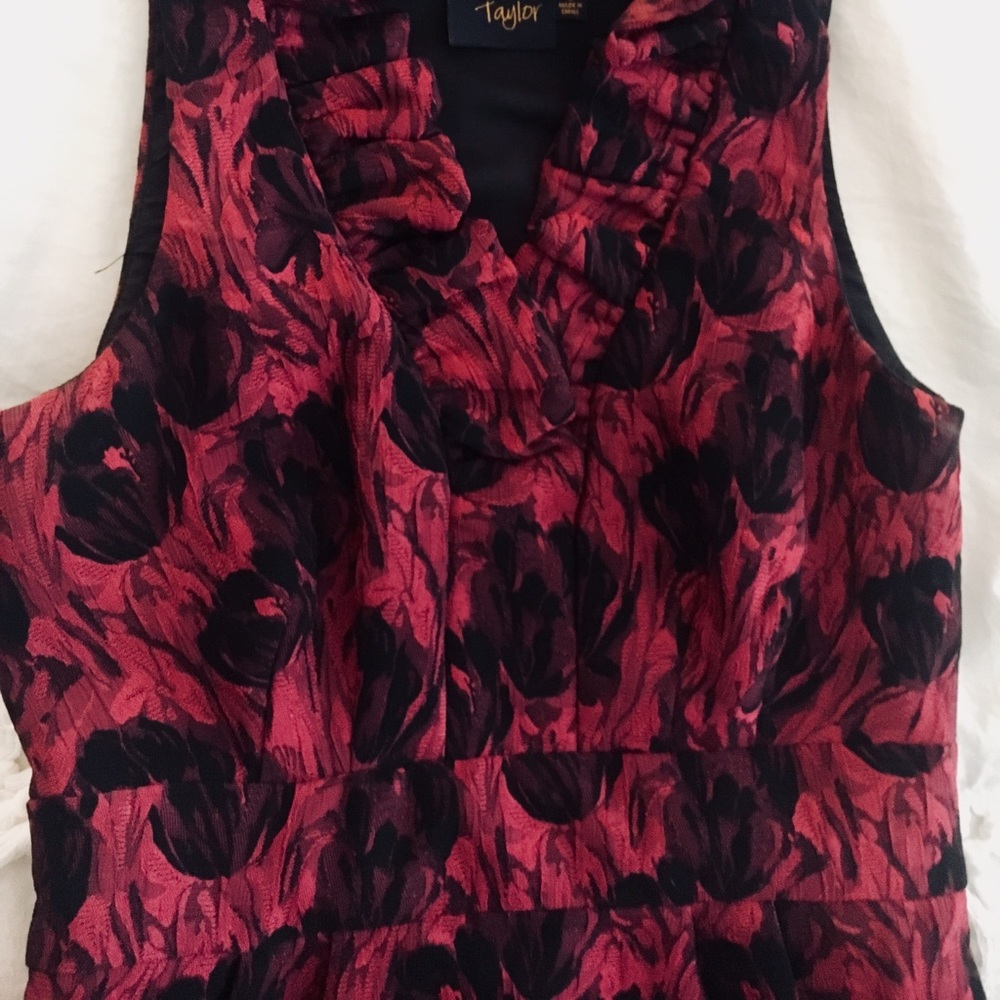 Brocade Floral High Neck Dress